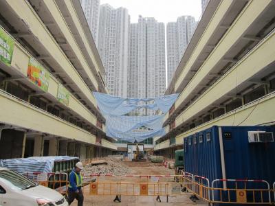 Detail of Chai Wan Factory Estate under reconstruction